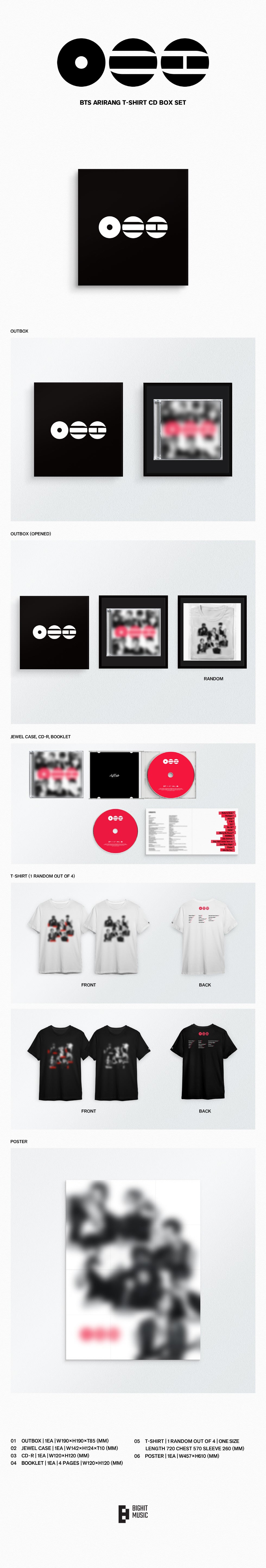[B2B] BTS - ARIRANG (T-shirt CD Box Set) [Limited Edition] / [음반사 도매] 방탄소년단 - ARIRANG (T-shirt CD Box Set) [한정반]