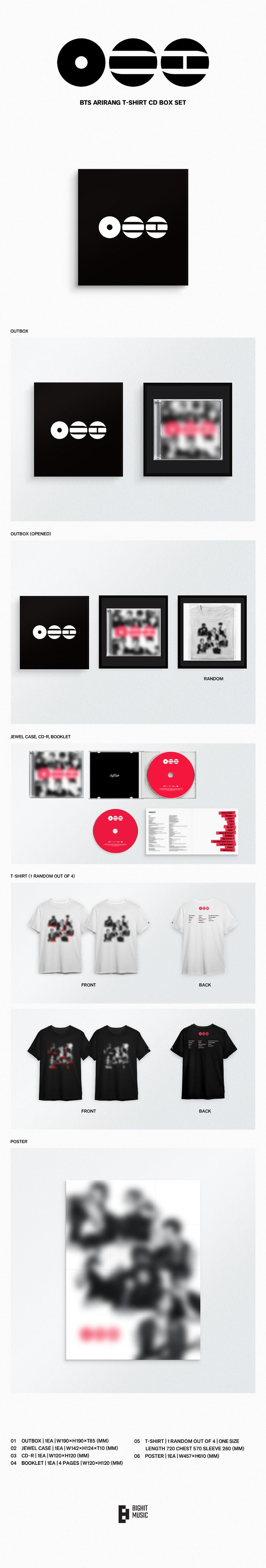 [B2B] BTS - ARIRANG (T-shirt CD Box Set) [Limited Edition] / [음반사 도매] 방탄소년단 - ARIRANG (T-shirt CD Box Set) [한정반]