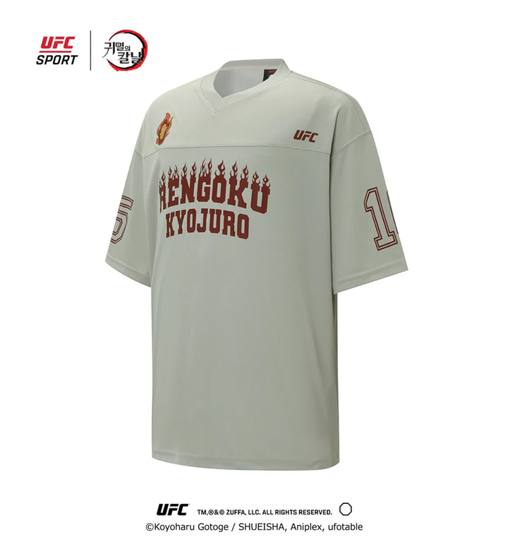 Demon Slayer: Kimetsu no Yaiba -Kyojuro Mega Fit Football Jersey Short Sleeve T-Shirt Light Olive