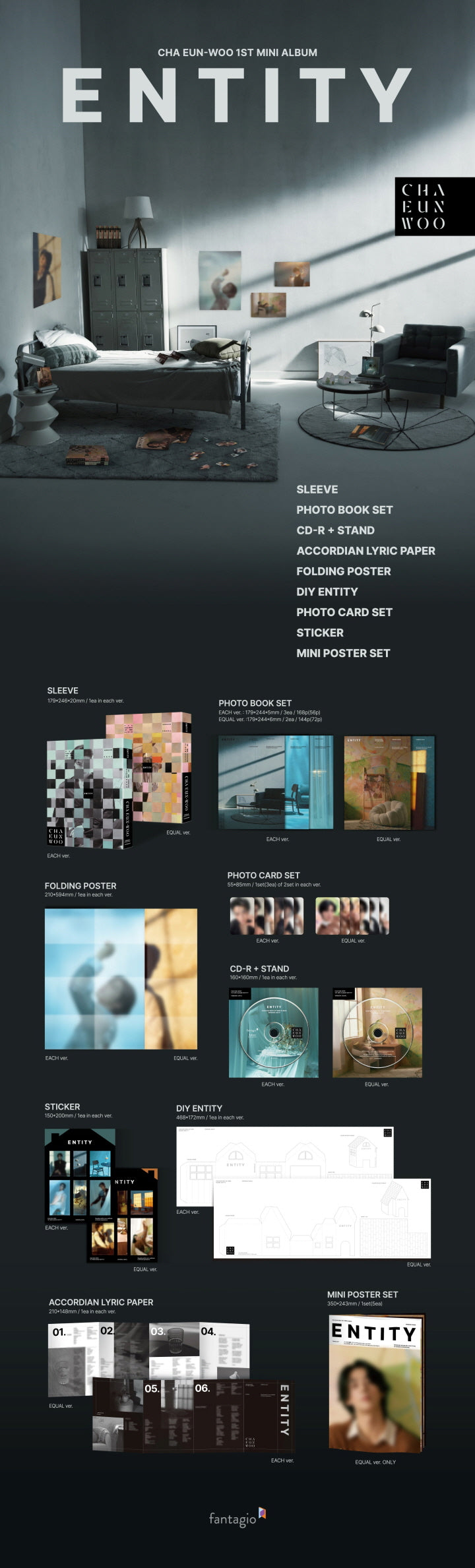 [B2B] Cha Eunwoo (ASTRO) - 1st Mini Album [ENTITY] (EQUAL Ver.) / 차은우(ASTRO) - 미니 1집 [ENTITY]  (EQUAL ver.)