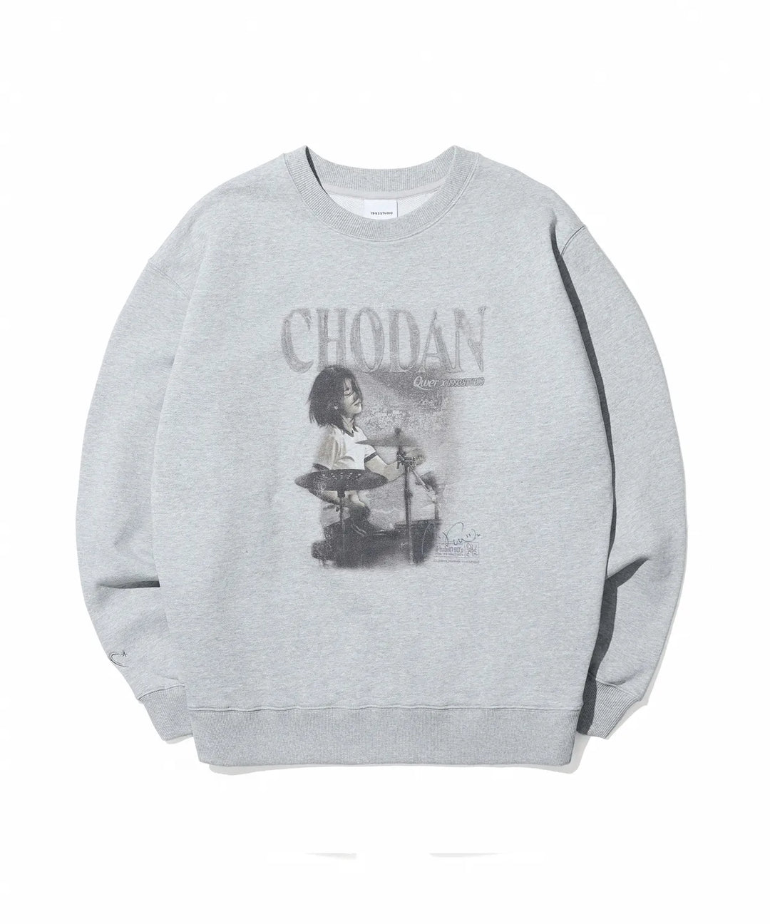 **QWER -Chodan Vintage Graphic Sweatshirt_Gray