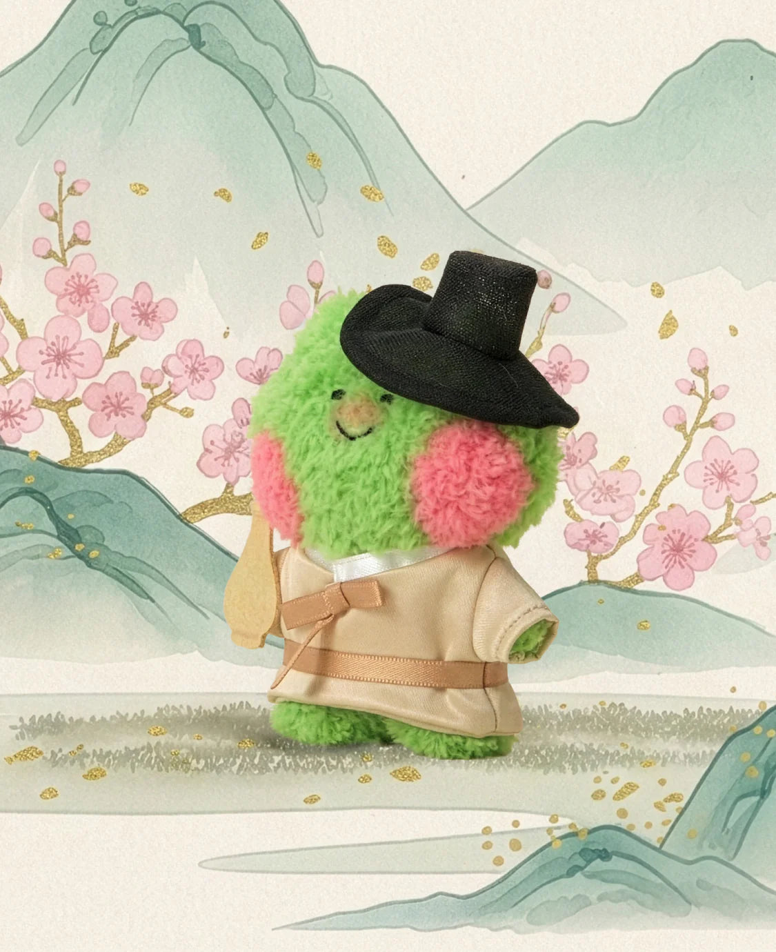 ** Line Friends Minnie Lenini K-Subenier Drunken Scholar Doll Keyring