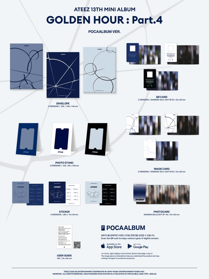 [B2B] ATEEZ - Vol. 13 [GOLDEN HOUR : Part.4] (POCAALBUM VER.) (3 Versions) / [쇼핑몰]에이티즈 (ATEEZ) - 미니 13집 [GOLDEN HOUR : Part.4] (POCAALBUM VER.) 3종