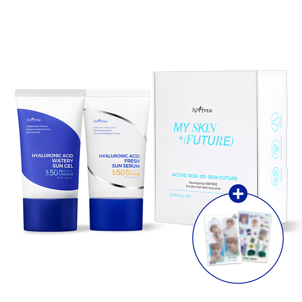 ** [ISNTREE][NCT JAEMIN BOX] JAEMIN 4-Cut Photo&Stickers + HYALURONIC ACID WATERY SUN GEL 50ml + FRESH SUN SERUM 50m