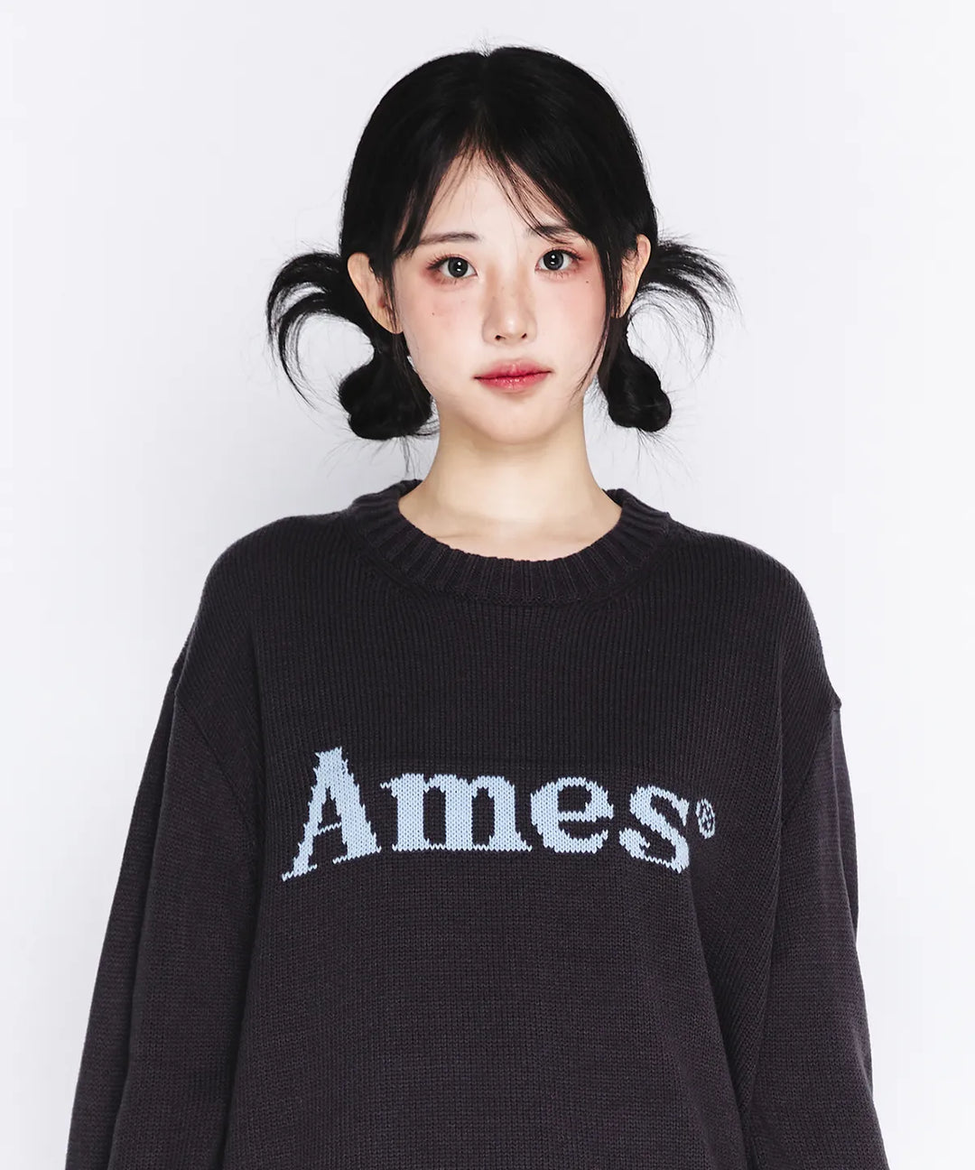 **QWER - Hina BASIC PULLOVER KNIT CHARCOAL