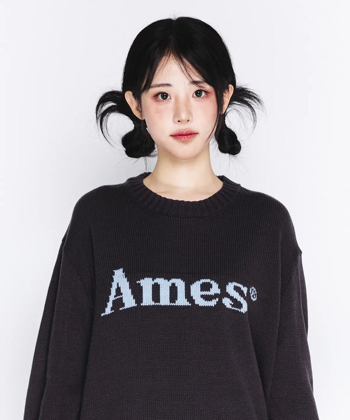 **QWER - Hina BASIC PULLOVER KNIT CHARCOAL