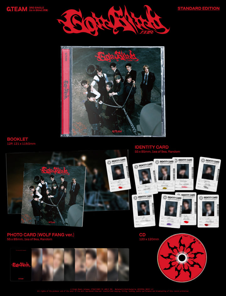 [B2B] &amp;TEAM - 3rd SINGLE [Go in Blind] STANDARD EDITION / 앤팀 (&amp;TEAM) - 3rd SINGLE [Go in Blind] STANDARD EDITION