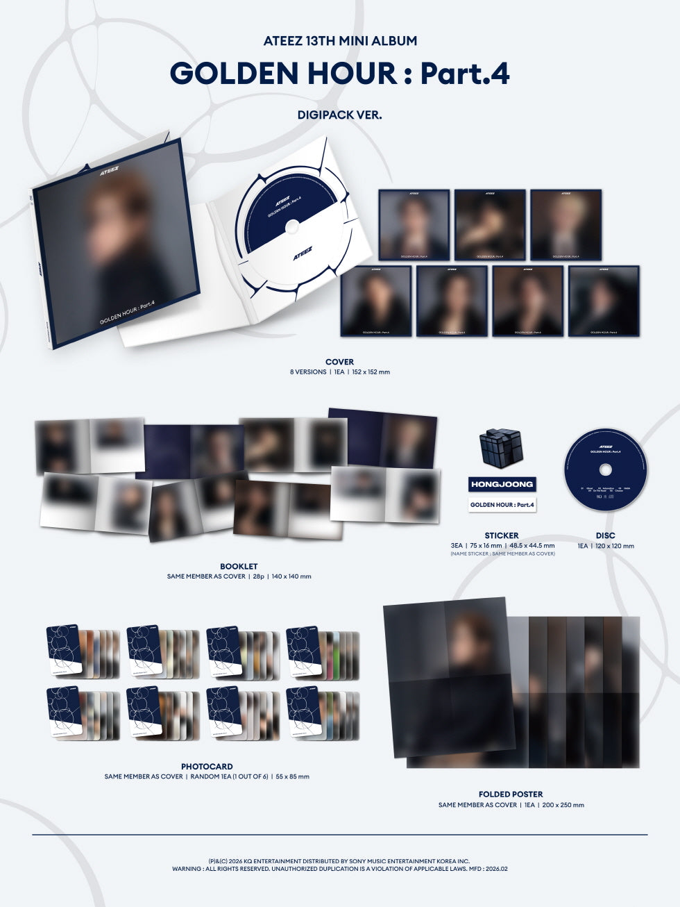 [B2B] ATEEZ - Vol. 13 [GOLDEN HOUR : Part.4] (DIGIPACK VER.) Random Ver. / [쇼핑몰]에이티즈 (ATEEZ) - 미니 13집 [GOLDEN HOUR : Part.4] (DIGIPACK VER.) 랜덤