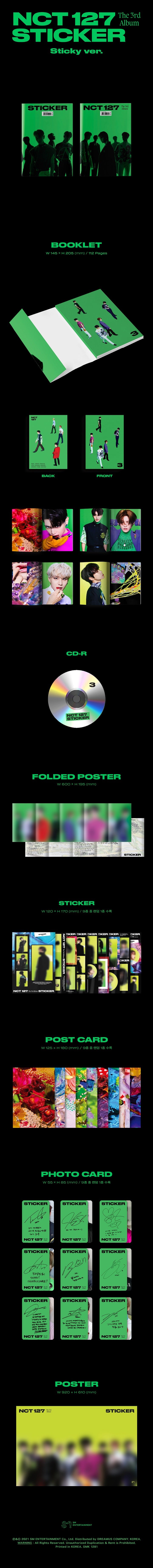 [B2B] NCT 127 - Vol. 3 [Sticker] (Sticky Ver.) / 엔시티 127 (NCT 127) - 3집 [Sticker] (Sticky Ver.)