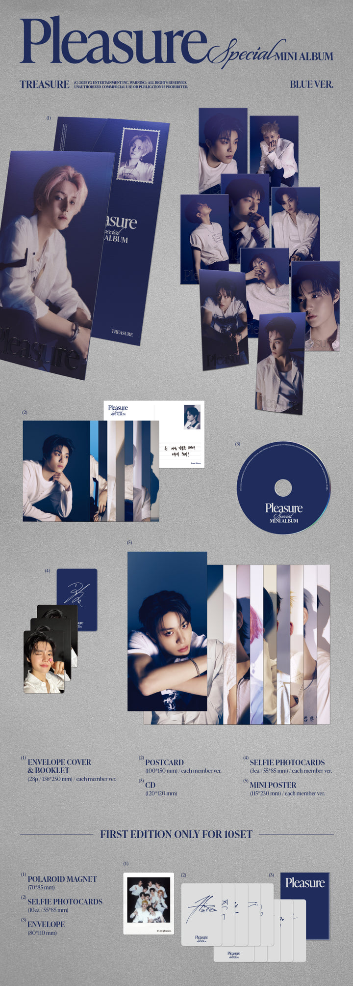 [B2B] TREASURE - SPECIAL MINI ALBUM [PLEASURE] [BLUE VER.] /  트레저(TREASURE) - SPECIAL MINI ALBUM [PLEASURE] [BLUE VER.]