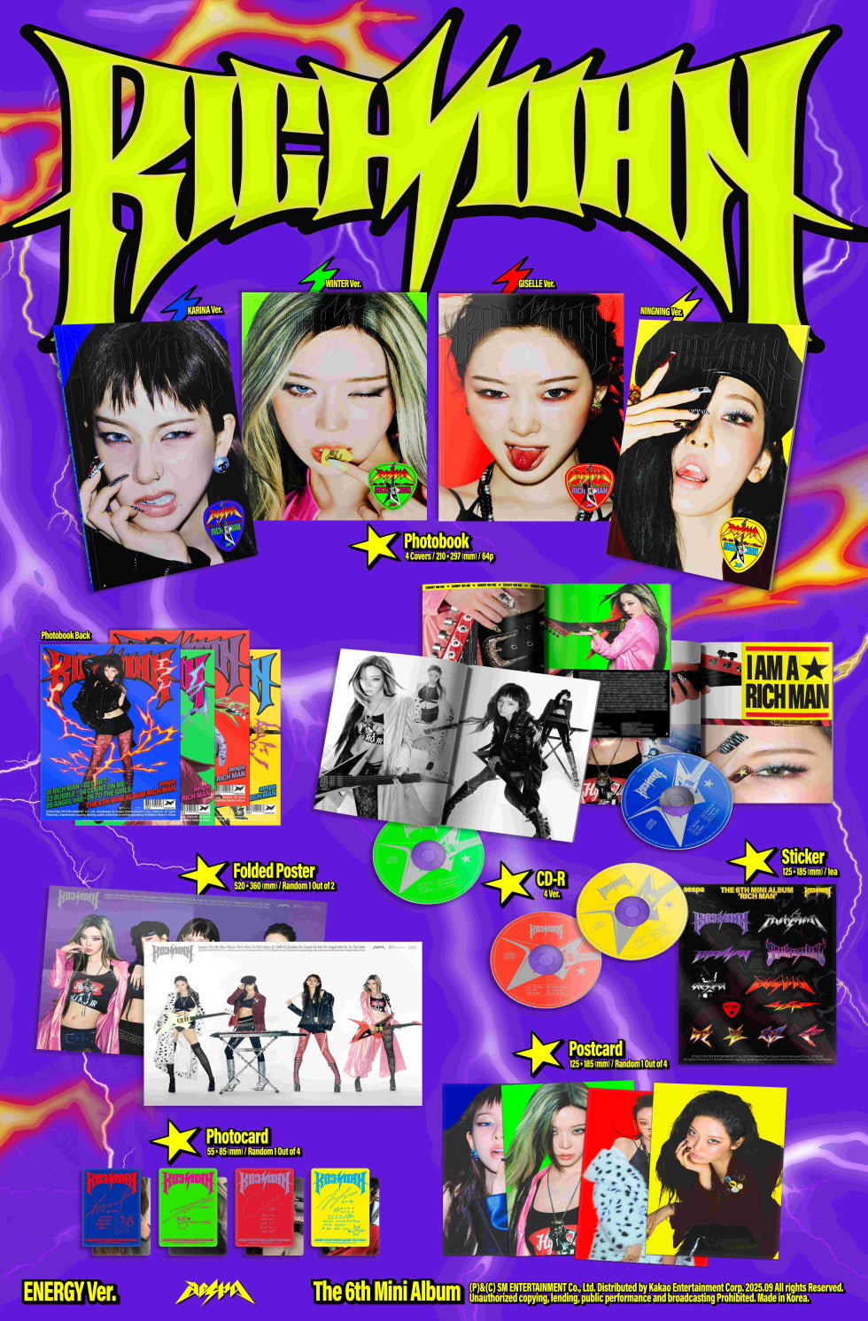 [B2B] aespa - 6th Mini Album [Rich Man] (ENERGY Ver.) / 에스파 (aespa) - 미니 6집 [Rich Man] (ENERGY Ver.)