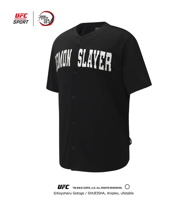 Demon Slayer: Kimetsu no Yaiba - Megapit Baseball Jersey Short-Sleeved T-Shirt Black
