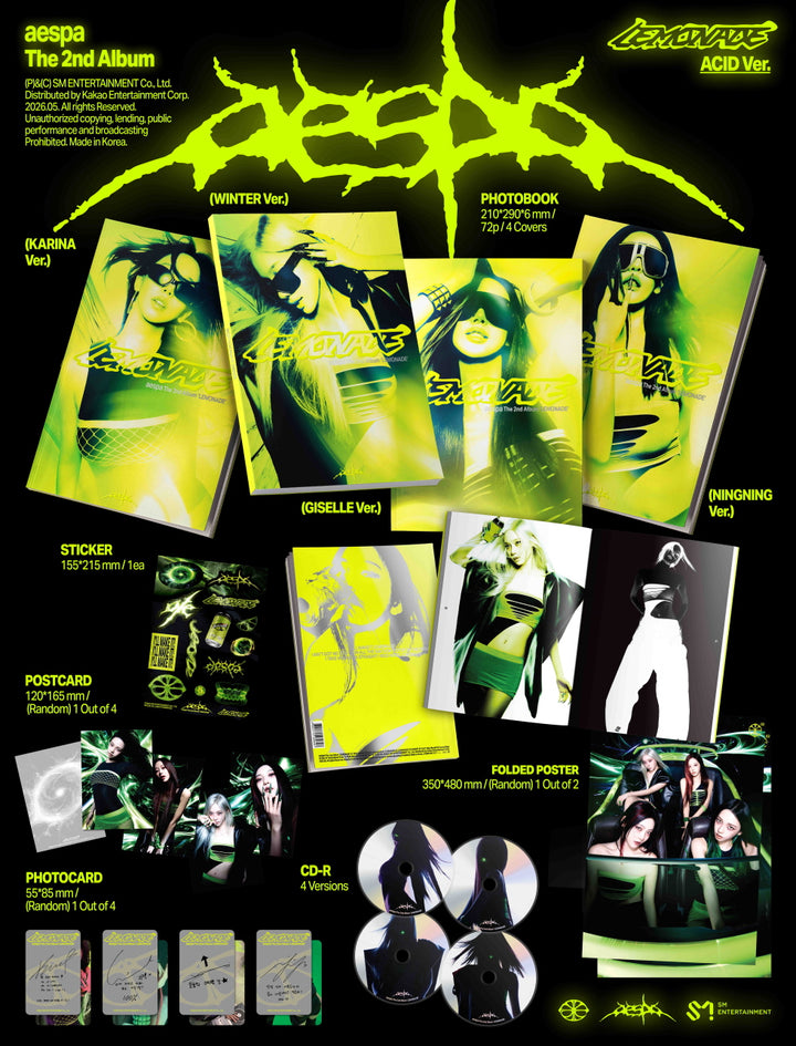 [SOLD OUT] 4종)에스파 (aespa) - 정규 2집 [LEMONADE] (ACID Ver.)