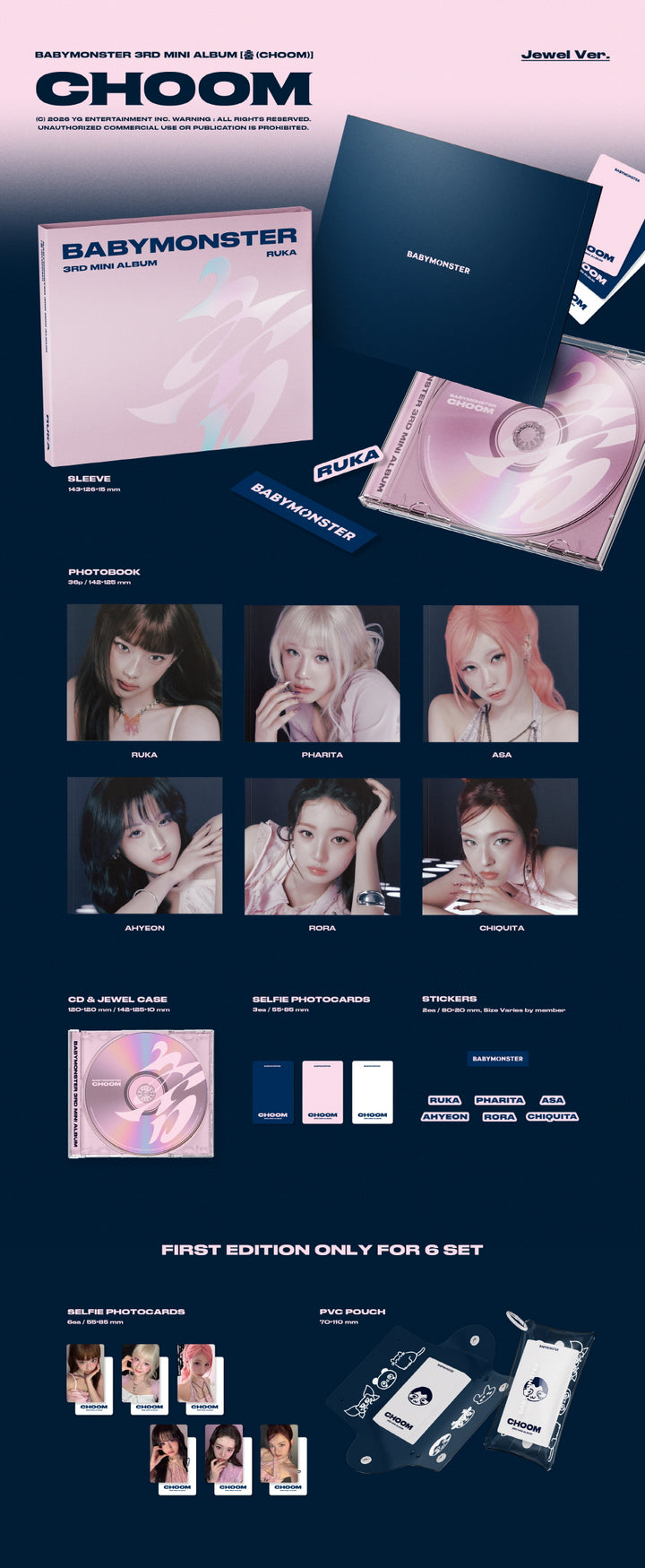 [B2B] BABYMONSTER - Vol. 3 [CHOOM] Jewel Ver / [음반사 도매] 베이비몬스터 (BABYMONSTER) - 미니 3집 [춤 (CHOOM)] Jewel Ver