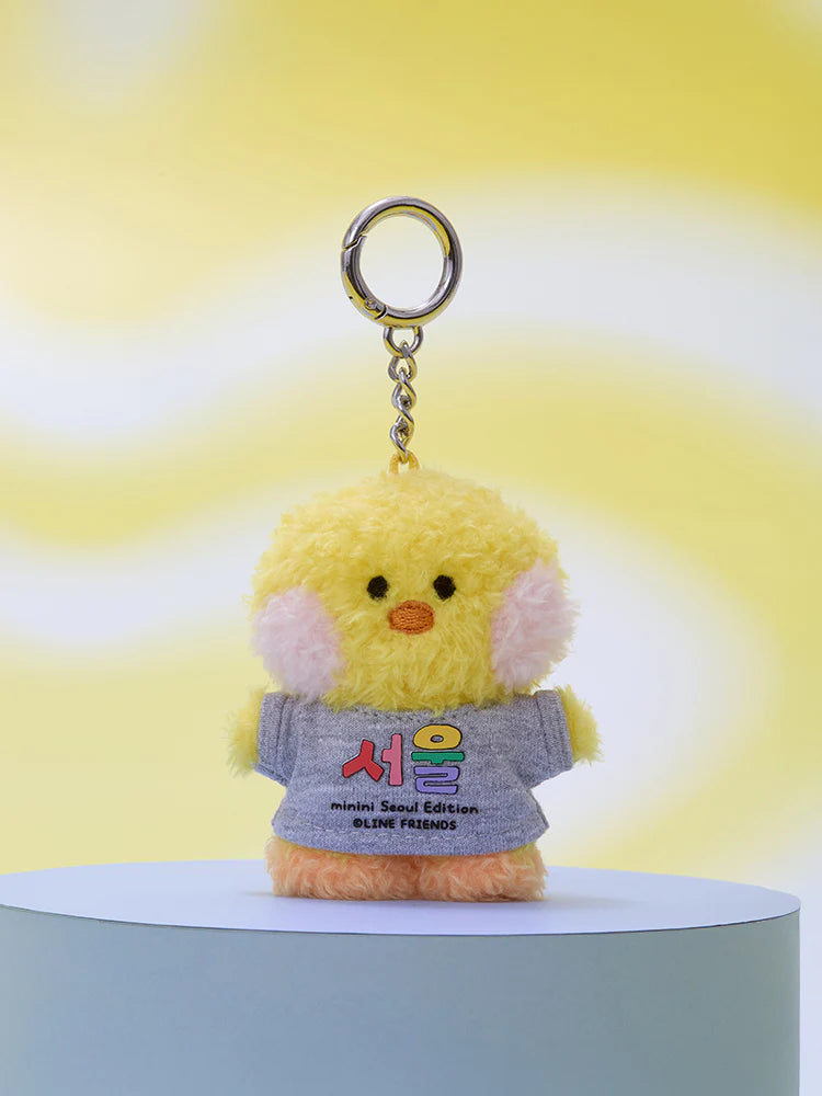 ** LINE FRIENDS - Minini selini SEOUL T-SHIRT PLUSH KEYRING CITY EDITION