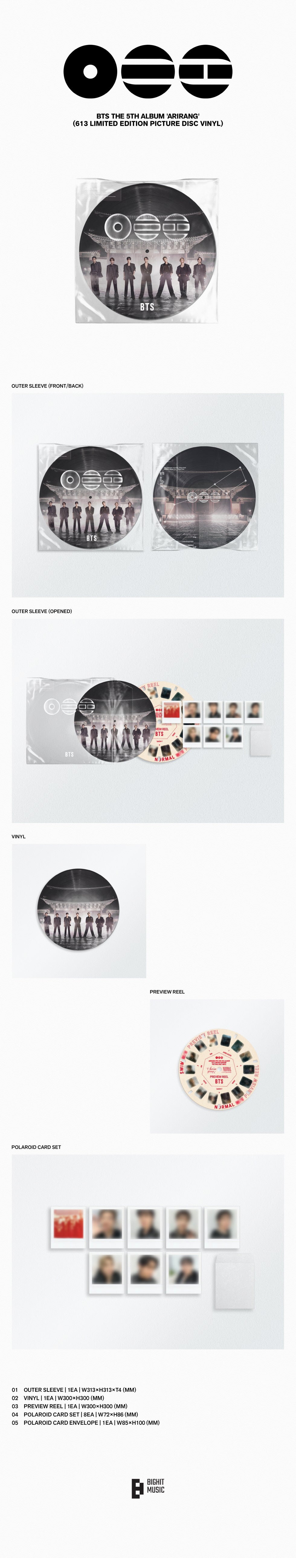 [B2B] BTS - ARIRANG (613 Limited Edition Picture Disc Vinyl) / [쇼핑몰] 방탄소년단 - ARIRANG (613 Limited Edition Picture Disc Vinyl)