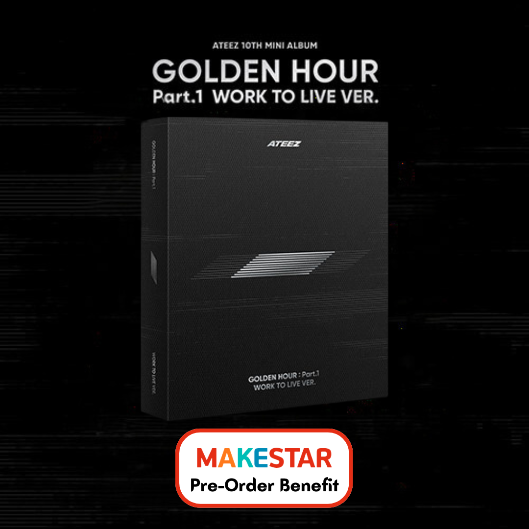 [Pre-Order] Ateez - 10th Mini "Golden Hour Part.1" (Work To Live Ver.) + Pre-Order Benefit [Round 2] - HALLYUSUPERSTORE