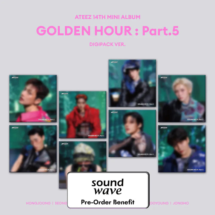 [Pre-Order] ATEEZ - 14TH MINI ALBUM "GOLDEN HOUR : Part.5"(DIGIPACK Version) + Pre-Order Benefit (Choose Version)