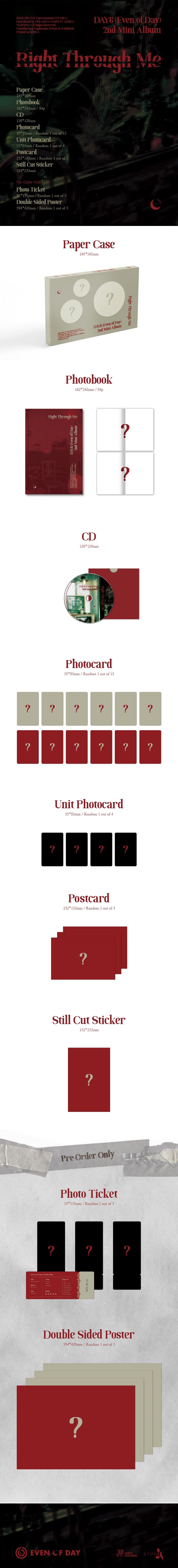 [SOLD OUT] 데이식스 (Even of Day) - Right Through Me (2ND 미니앨범)