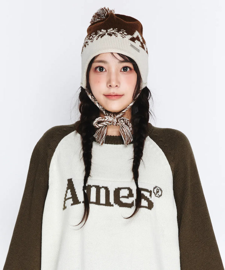 **QWER -Siyeon BASIC RAGLAN PULLOVER KNIT KHAKI