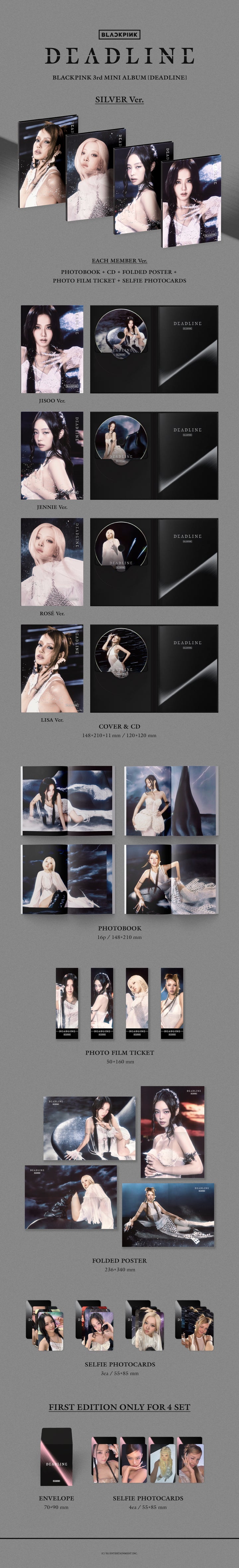 [B2B] BLACKPINK - Mini Album Vol. 3 [DEADLINE] SILVER Ver. /  EVENT LISA/특전  블랙핑크 (BLACKPINK) - 미니 3집 [DEADLINE] SILVER Ver