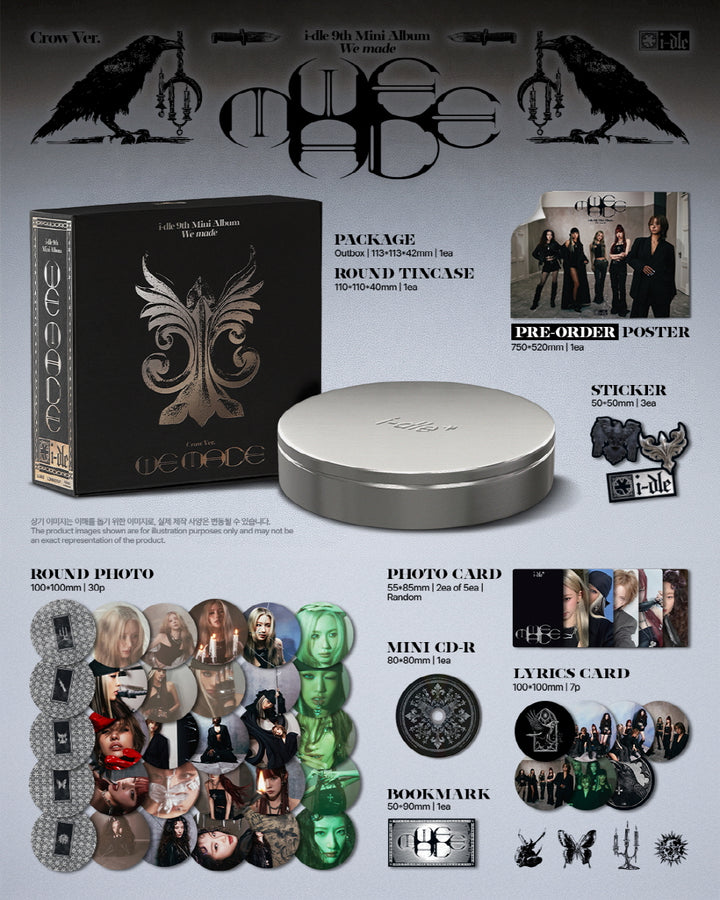 [B2B] i-dle (G)I-DLE - Vol. 9 Mini Album [We made] (Crow Ver.) [First Press] / [쇼핑몰] i-dle (아이들) - 미니 9집 [We made] (Crow Ver.)