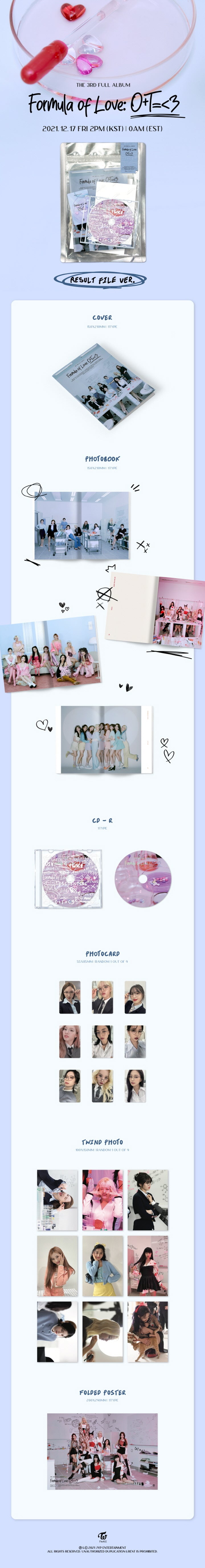 [SOLD OUT] 트와이스 (TWICE) - 3집 [Formula of Love:O+T=<3] Result file ver.
