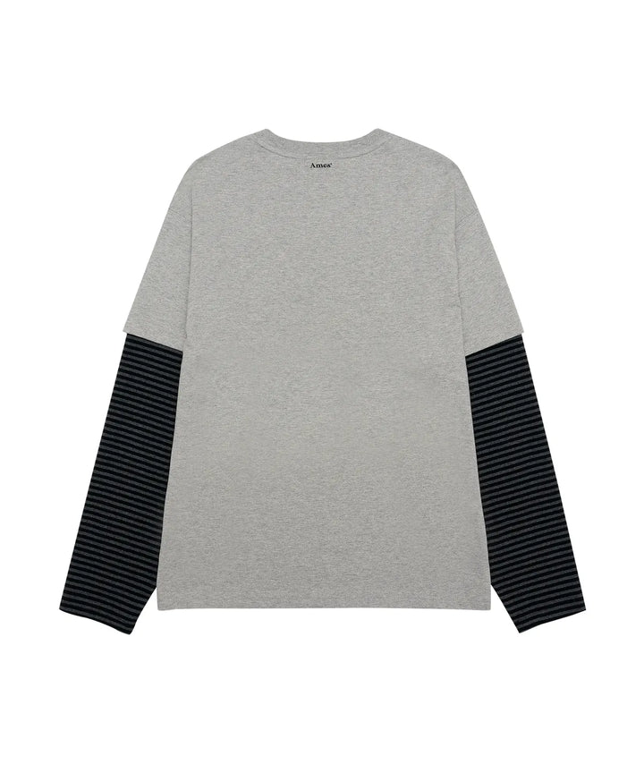 **QWER -Ames-Worldwide QWER NUMBERING LAYERED LS TEE GREY