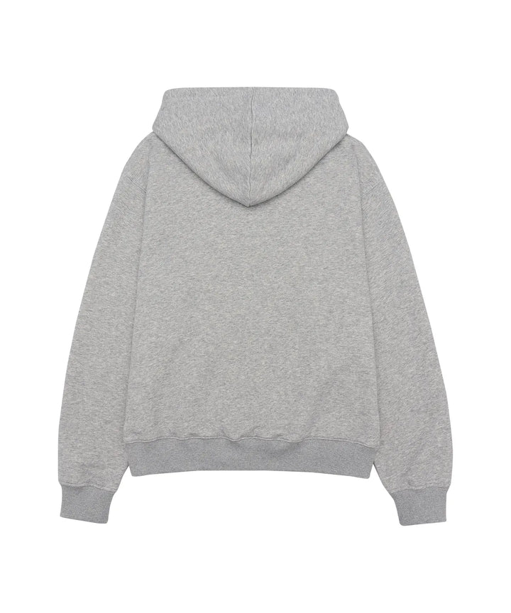 **QWER -Ames-Worldwide  QWER BASIC APPLIQUE HOODIE ZIP-UP GREY