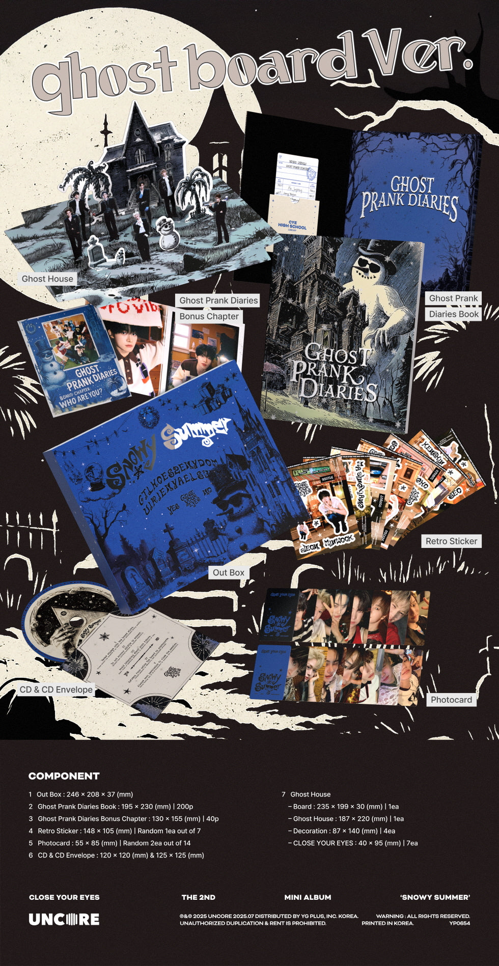 [B2B] CLOSE YOUR EYES - Snowy Summer (2nd Mini Album) [Ghost Board Ver.] / 클로즈 유어 아이즈 - 미니 2집 [Snowy Summer] Ghost Board Ver