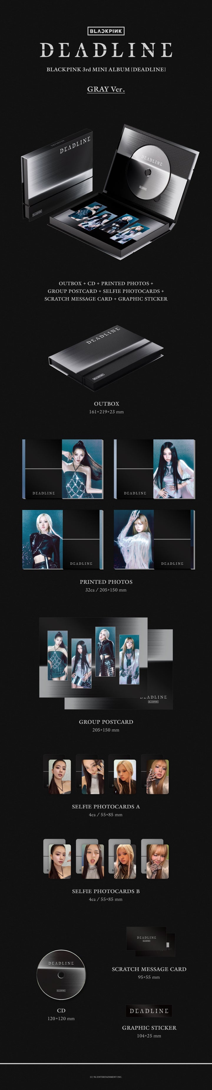 [B2B] BLACKPINK - Mini 3rd Album [DEADLINE] Gray Ver. / [쇼핑몰] 블랙핑크 (BLACKPINK) - 미니 3집 [DEADLINE] GRAY Ver.