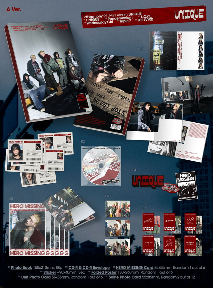 [B2B] P1Harmony - 9th Mini Album [UNIQUE] (Photobook Ver.) / 피원하모니 (P1Harmony - 미니 9집 [UNIQUE] (Photobook Ver.)