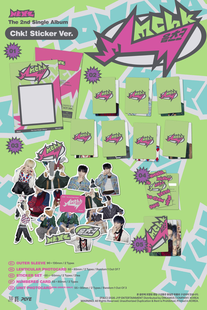 [B2B] NEXZ - Single 2집 [Mmchk] (Sticker Ver.) / [음반사 도매] NEXZ (넥스지) - 싱글 2집 [Mmchk] (Sticker ver.) 2종