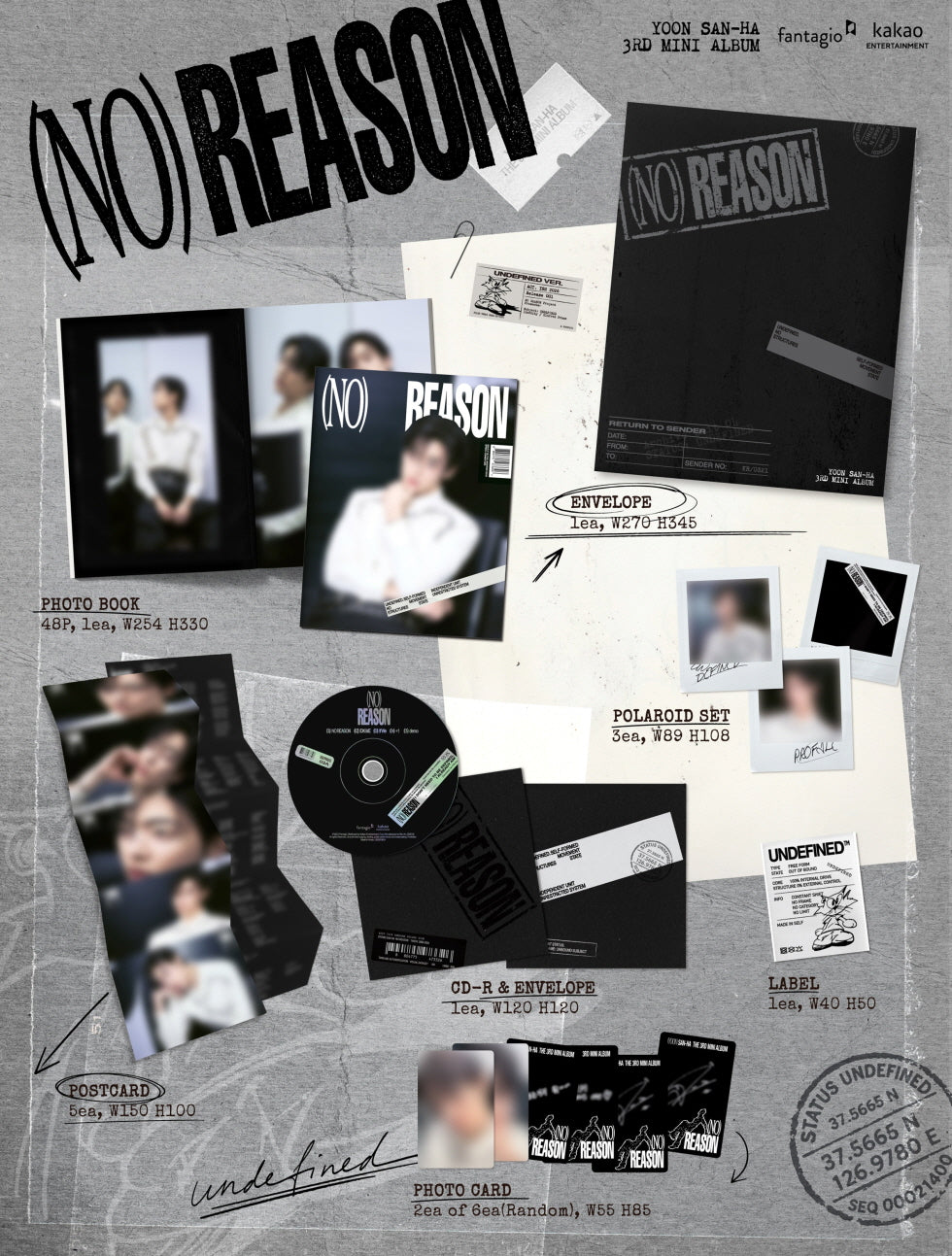 [B2B] Yoon Sanha - Mini Album Vol. 3 [NO REASON] (Random Ver.) / 미니 3집 [NO REASON] 랜덤