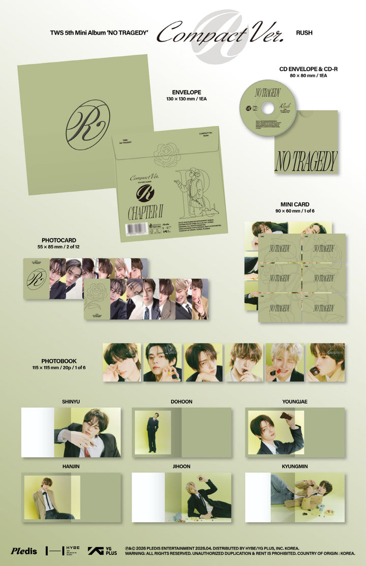[B2B] TWS - 1st Mini Album [SPARKING BLUE] Compact Edition / [음반사도매] 투어스 (TWS) - 미니 5집 [NO TRAGEDY] COMPACT Ver. (RUSH)