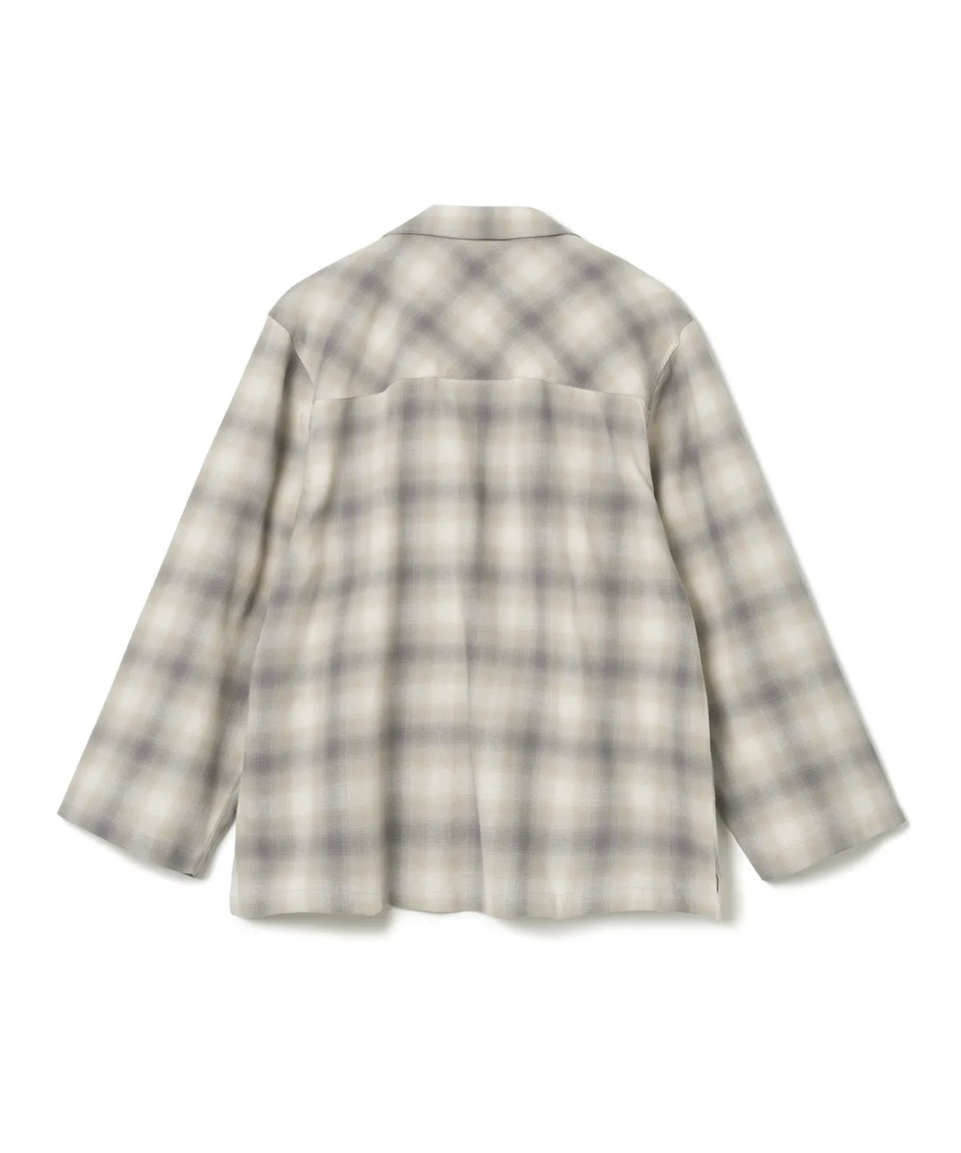 **QWER -Magenta Ombre checkered flare shirt [Khaki]