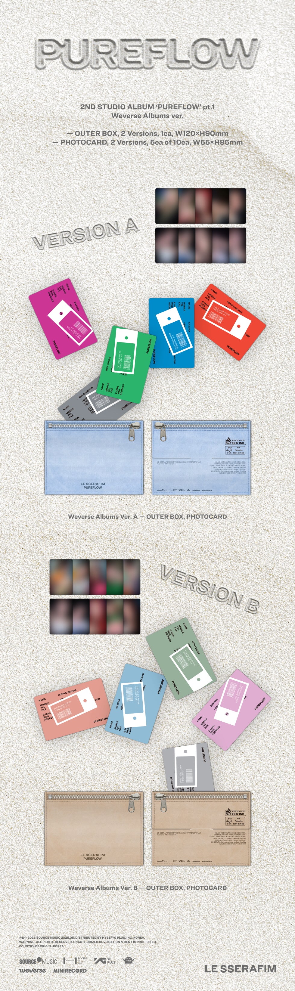 [B2B] LE SSERAFIM - 2nd Studio Album [PUREFLOW pt.1] (Weverse Albums ver.) / [음반사 도매] 르세라핌 - 2nd Studio Album [PUREFLOW pt.1] (Weverse Albums ver.)