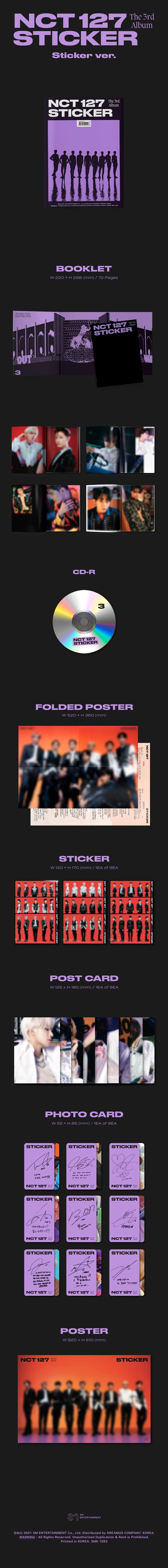 [B2B] NCT 127 - Sticker Vol. 3 (Sticker Ver.) / 엔시티 127 (NCT 127) - 3집 [Sticker] (Sticker Ver.)