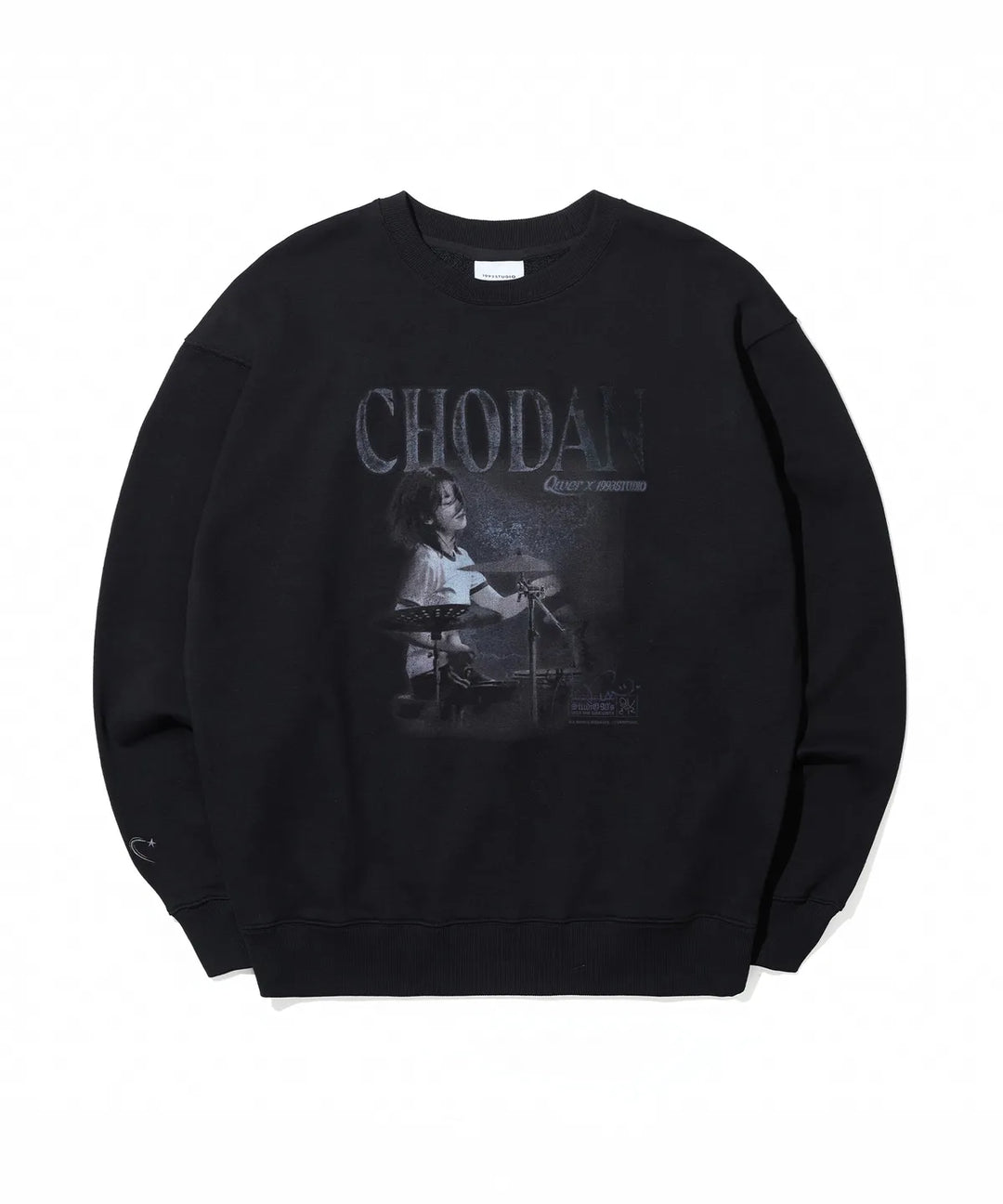 **QWER -Chodan Vintage Graphic Sweatshirt_Black