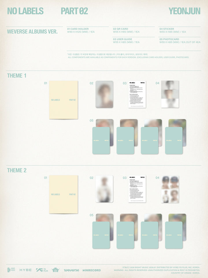 [B2B] YEONJUN - NO LABELS: PART 02 (Weverse Albums ver.) Random / [쇼핑몰] 연준 (YEONJUN) - NO LABELS: PART 02 (Weverse Albums ver.) 랜덤