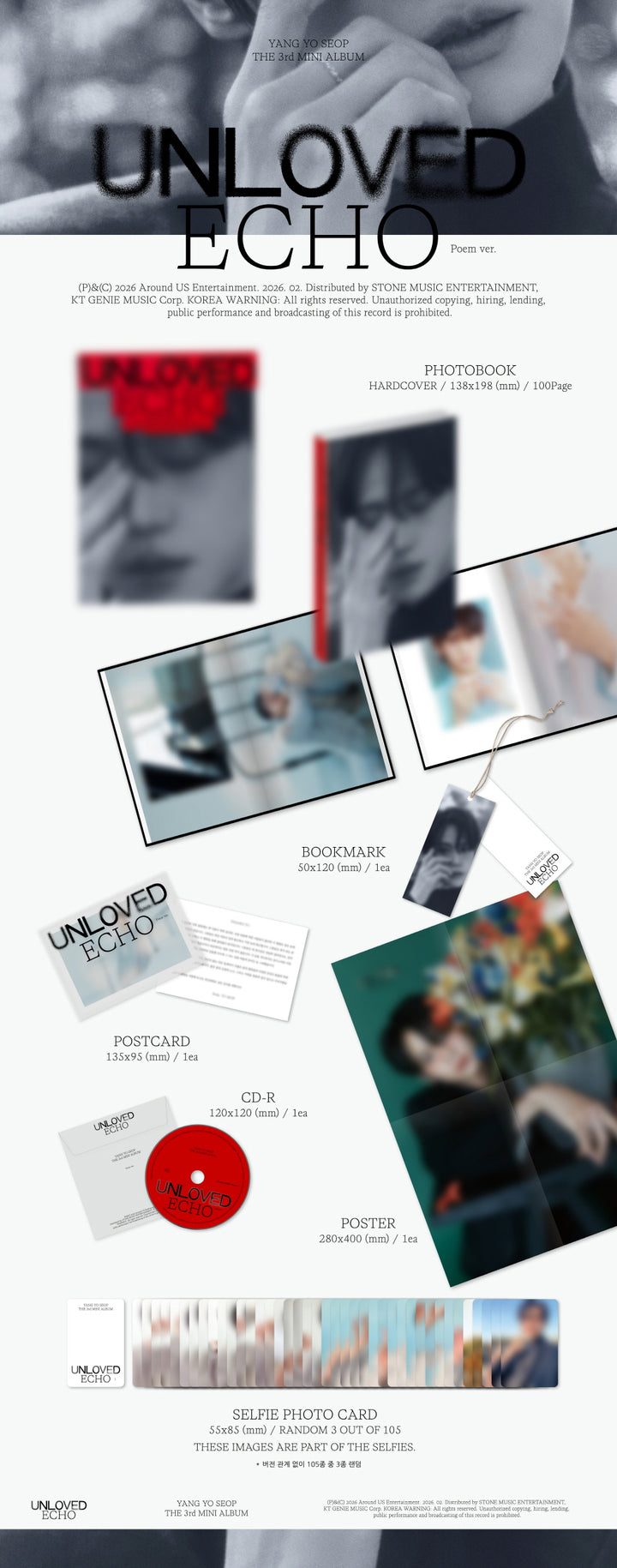 [B2B] YANG YOSEOP - The 3rd Mini Album [Unloved Echo] (Random Ver.) / [쇼핑몰]양요섭 - 미니 3집 [Unloved Echo] 랜덤