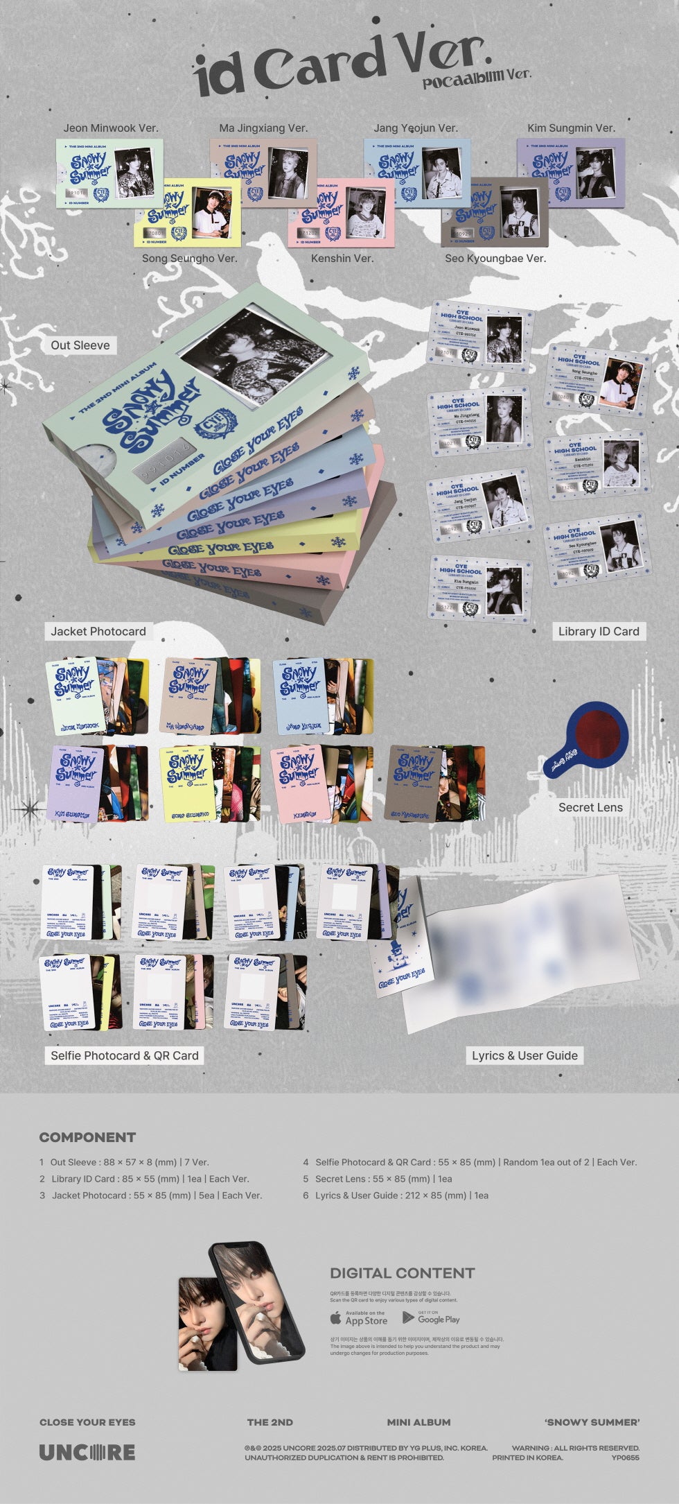 [B2B] CLOSE YOUR EYES (클로즈 유어 아이즈) - Snowy Summer (2nd Mini Album) ID Card Ver. (POCAALBUM) / CLOSE YOUR EYES (클로즈 유어 아이즈) - 미니 2집 [Snowy Summer] ID Card Ver. (POCAALBUM)