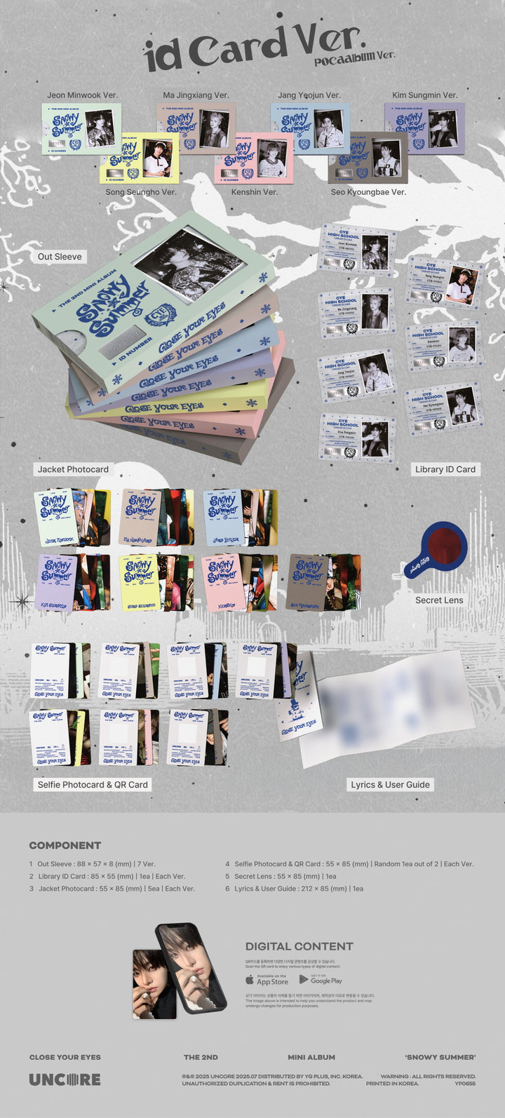 [B2B] CLOSE YOUR EYES (클로즈 유어 아이즈) - Snowy Summer (2nd Mini Album) ID Card Ver. (POCAALBUM) / CLOSE YOUR EYES (클로즈 유어 아이즈) - 미니 2집 [Snowy Summer] ID Card Ver. (POCAALBUM)