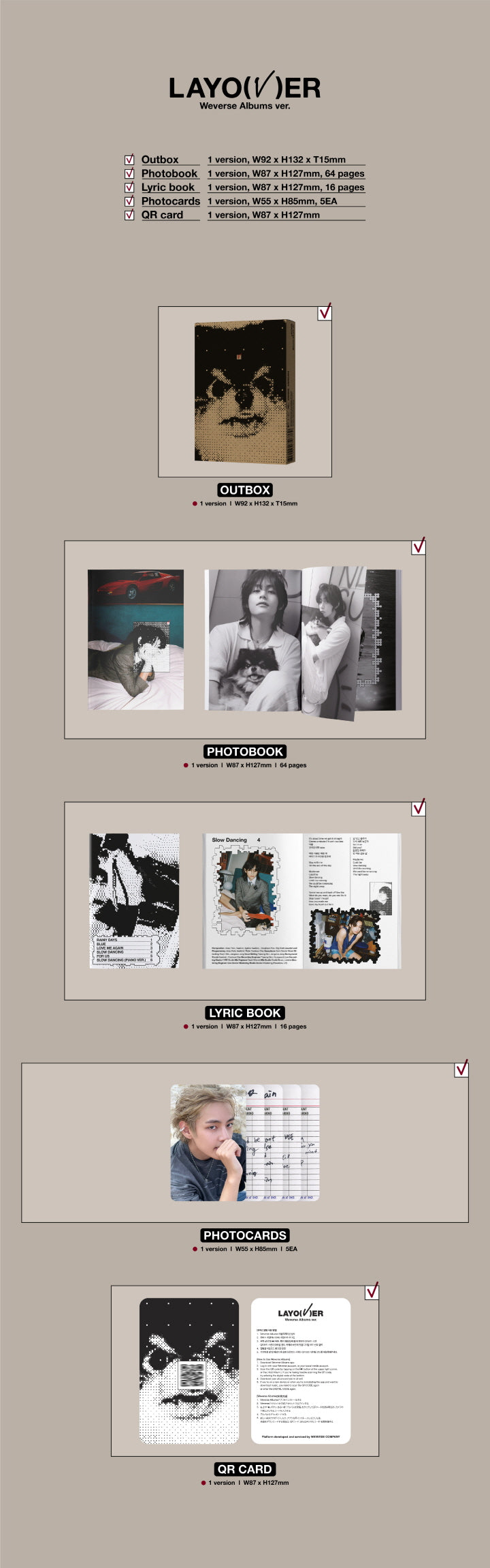 [B2B] BTS V - Layover (Weverse Albums ver.) / BTS 뷔 V - Layover (Weverse Albums ver.)