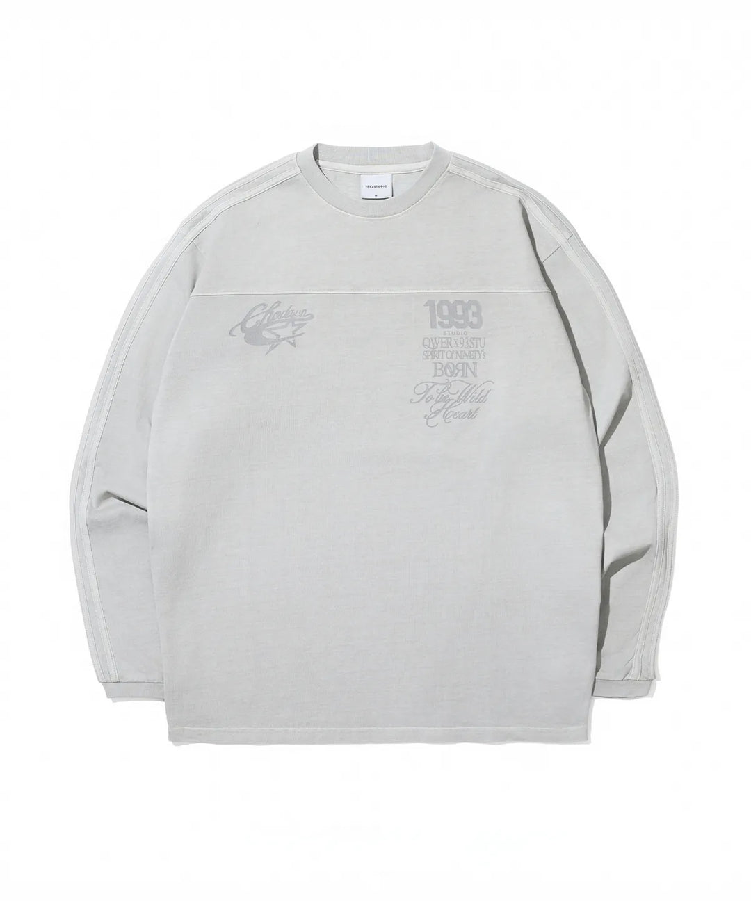 QWER -Chodan Pigment Track Long Sleeve_Light Gray