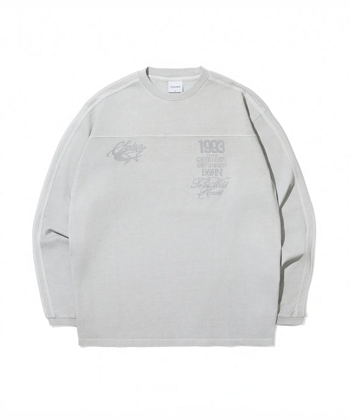 **QWER -Chodan  Pigment Track Long Sleeve_Light Gray