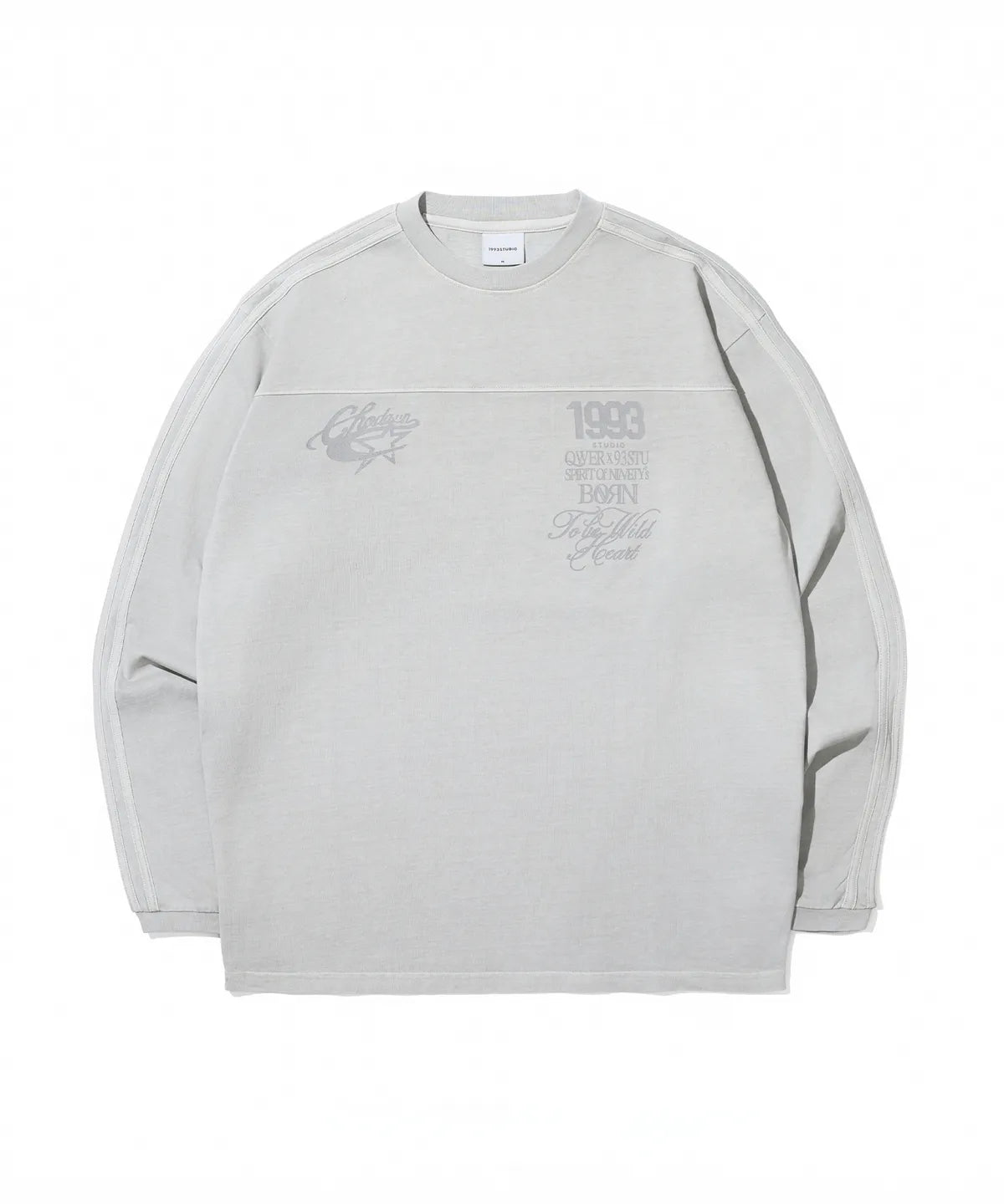 QWER -Chodan Pigment Track Long Sleeve_Light Gray