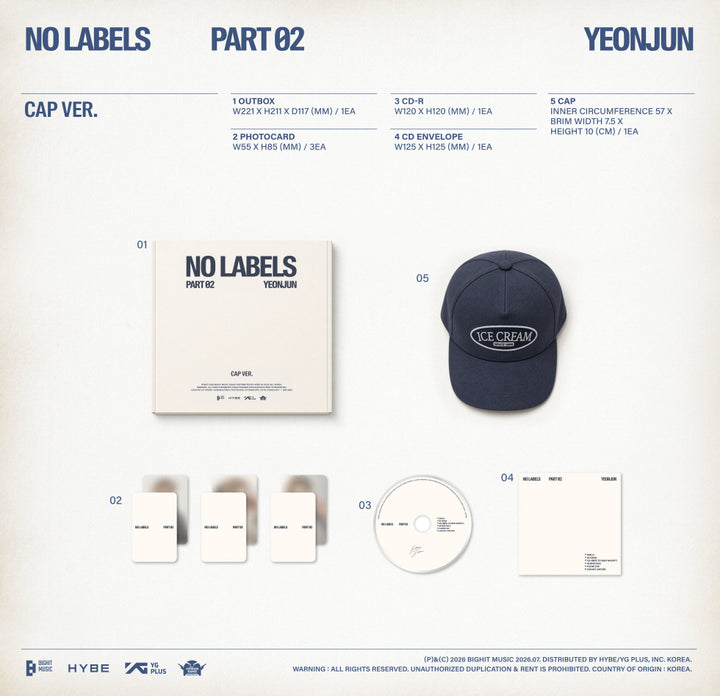 [B2B] YEONJUN - NO LABELS: PART 02 (Cap Ver.) / [쇼핑몰] 연준 (YEONJUN) - NO LABELS: PART 02 (Cap Ver.)