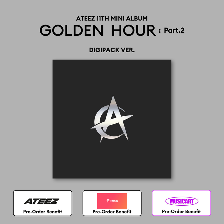 [Pre-Order] ATEEZ - 11th Mini "GOLDEN HOUR : Part.2" + Pre-Order Benefit (Digipak VER.) [Random / Set]