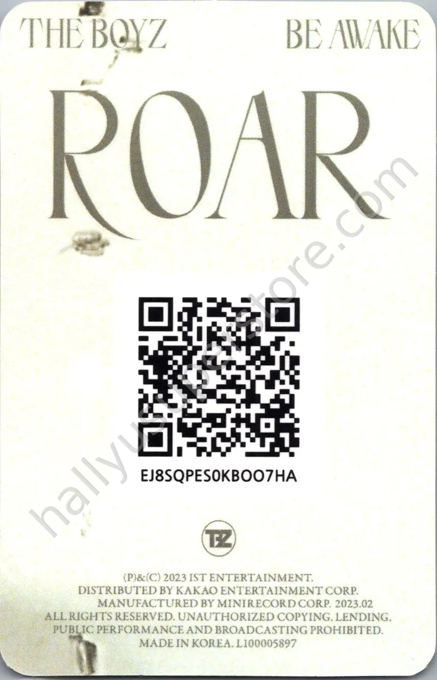 THE BOYZ - Younghoon - Be Awake album photocard platform version qr card realize version